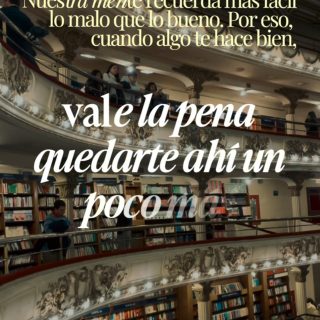 Nuestra mente tiene un sesgo natural: recuerda con más facilidad lo malo que lo bueno. Es un mecanismo de supervivencia, no un defecto tuyo.

Por eso, cuando algo te hace bien, un lugar, una conversación, un momento, vale la pena quedarte ahí un poco más.

No es frivolidad. Es entrenar tu atención hacia lo positivo, algo que en psicología llamamos “saborear” (savoring), y que sí se puede practicar.

¿Qué fue lo último que te hizo sentir así y decidiste quedarte un poco más en eso?

#PsicologíaPositiva #BienestarEmocional #SaludMental #Savoring #psicologia