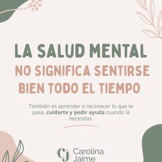 A veces creemos que estar bien significa sentirnos bien todo el tiempo.
Que si estamos ansiosos, tristes, cansados o atravesando un momento difícil, algo está fallando pero la salud mental no significa ausencia de emociones difíciles. 🌿

También tiene que ver con poder reconocer lo que nos pasa, comprender nuestras necesidades, encontrar maneras de afrontar aquello que estamos viviendo y saber cuándo necesitamos apoyo.

Habrá días en los que no tengamos la misma energía
Momentos en los que necesitaremos parar
Situaciones que nos van a doler
Y eso no significa que estemos haciendo algo mal

Cuidar nuestra salud mental también puede ser:
🤍 Poner un límite
🤍Hablar con alguien
🤍 Permitirnos descansar
🤍 Reconocer que algo nos está sobrepasando
🤍 Pedir ayuda cuando la necesitamos

No tenemos que esperar a estar al límite para empezar a cuidarnos

🌿 ¿Qué significa para ti cuidar tu salud mental?
Te leo.

 #saludmental #psicocarojaime #psicología #PsicologíaClínica #autocuidado